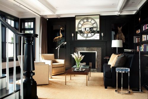 Черно-белая гостиная: фото интерьера, тона и дизайн с яркими акцентами, стильный зал, цвета для квартиры