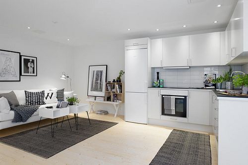 Дизайн прямоугольной кухни: фото интерьера кухни гостиной, планировка формы, расстановка мебели в маленькой кухне