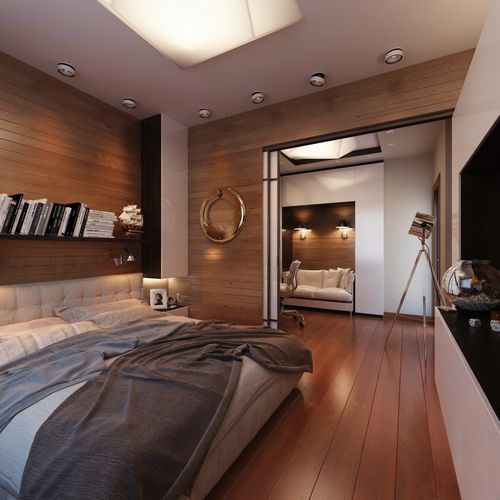 Кабинет-спальня (70 фото): дизайн спальной комнаты с рабочим местом, стол и кровать в одной плоскости, идеи совмещения и правила зонирования