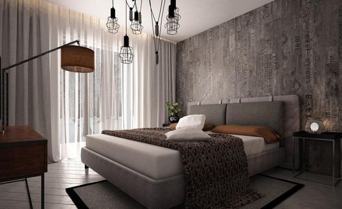 Спальня в стиле лофт: фото дизайна интерьера, белый в маленькой для подростка, мужская современная и готовая