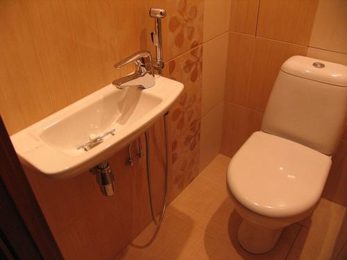 Унитаз с гигиеническим душем: функция биде и фото, встроенная раковина в маленьком туалете подвесная