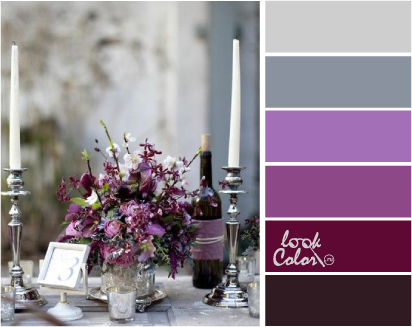 Серый и фиолетовый - сочетание | LOOKCOLOR
