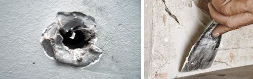 Чем заделать дыры в бетонной стене своими руками после сверления и замены труб: видео инструкция