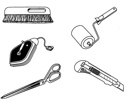 Инструменты для обойных работ: применение ножа, щетки, молотка, ножниц, гвоздей, видео и фото
