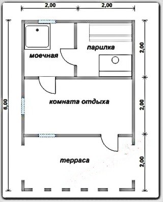 Баня 6х4 с террасой - проект и пошаговая инструкция! (доска, баня) Баня 6х4 с террасой - проект и пошаговая инструкция!
