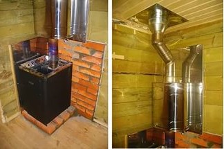 Банная печь с баком для воды