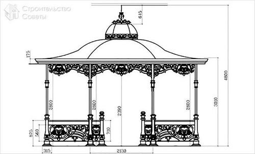 Беседка из металла своими руками - переносная и стационарная беседка(+фото,чертежи)