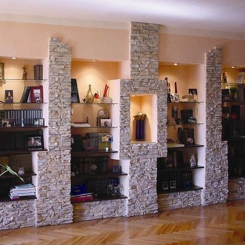 Декоративный камень в интерьере: 20 фото