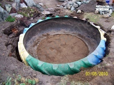 Декоративный пруд из старой покрышки: Дизайн дачного участка! (пруд, покрышка) Декоративный пруд из старой покрышки: Дизайн дачного участка!