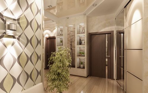 Дизайн коридора в квартире комбинированными обоями (69 фото): как скомбинировать в прихожей два вида цветов, варианты поклейки (обои, стен, коридор) Дизайн коридора в квартире комбинированными обоями (69 фото): как скомбинировать в прихожей два вида цветов, варианты поклейки