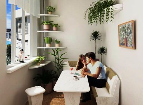 Дизайн кухни совмещённой с балконом: объединенная с лоджией, варианты интерьера, фото