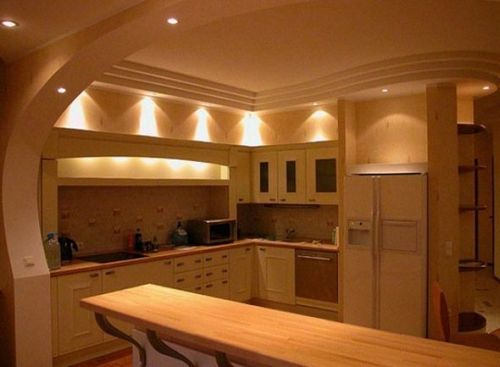 Дизайн потолков из гипсокартона на кухне, фото и варианты оформления