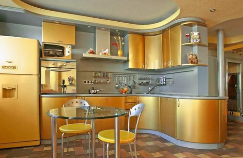 Дизайн прямоугольной кухни: фото интерьера кухни гостиной, планировка формы, расстановка мебели в маленькой кухне (кухня, прямоугольный, мебель) Дизайн прямоугольной кухни: фото интерьера кухни гостиной, планировка формы, расстановка мебели в маленькой кухне