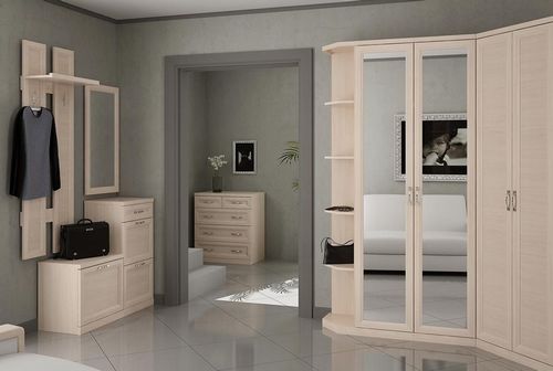 Дизайн спальни-прихожей: обои и фото коридора, спальное место
