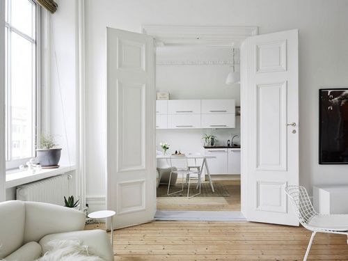 Дверь для кухни: рекомендации по выбору (40 фото): легкие складные кухонные модели со стеклом, нужна ли стеклянная дверь между гостиной и кухней