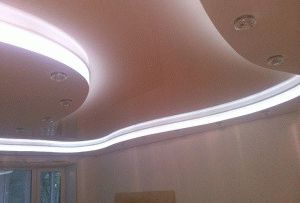Двухуровневые натяжные потолки с подсветкой фото (потолок, натяжной) Двухуровневые натяжные потолки с подсветкой фото