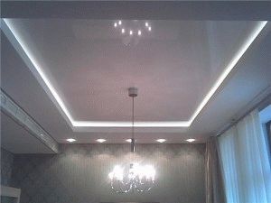 Двухуровневые натяжные потолки с подсветкой фото (потолок, натяжной) Двухуровневые натяжные потолки с подсветкой фото