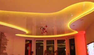 Двухуровневые натяжные потолки с подсветкой фото (потолок, натяжной) Двухуровневые натяжные потолки с подсветкой фото