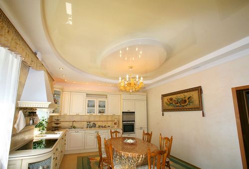 Двухуровневый потолок на кухне (70 фото): дизайнерский проект двухъярусного потолка (потолок, кухня, натяжной) Двухуровневый потолок на кухне (70 фото): дизайнерский проект двухъярусного потолка
