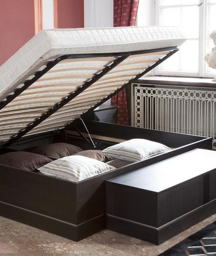 Двуспальные кровати с ящиками для хранения (36 фото): высокая мебель с выдвижными ящиками для белья