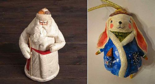 Игрушки из папье-маше новогодние: поделки к новому году, елочные своими руками, маска, ватное, мастер класс, как сделать домик, фото, видео (папье-маше, бумага) Игрушки из папье-маше новогодние: поделки к новому году, елочные своими руками, маска, ватное, мастер класс, как сделать домик, фото, видео
