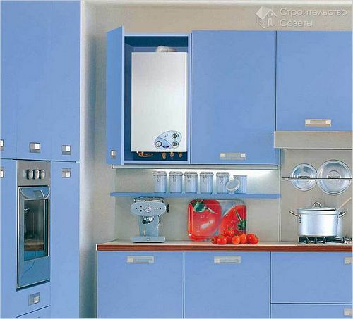 Как спрятать газовый котел на кухне - маскировка котла + фото (котел, шкаф) Как спрятать газовый котел на кухне - маскировка котла + фото