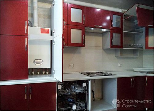 Как спрятать газовый котел на кухне - маскировка котла + фото (котел, шкаф) Как спрятать газовый котел на кухне - маскировка котла + фото