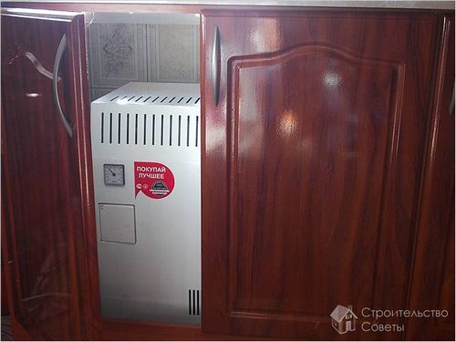 Как спрятать газовый котел на кухне - маскировка котла + фото (котел, шкаф) Как спрятать газовый котел на кухне - маскировка котла + фото