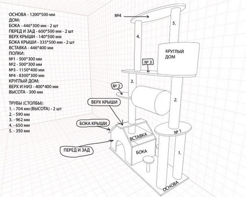 Кошачий домик своими руками