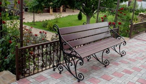 Кованые лавочки + фото (кованый, участок, лавочка) Кованые лавочки + фото