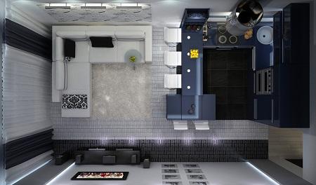 Кухня-столовая-гостиная планировка фото: зал в комнате, перепланировка квартиры, п-образная совмещенная кухня