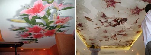 Натяжные потолки с рисунком: картинка и фото, с узорами и наклейками, с цветами и художественными образцами (потолок, натяжной, рисунок) Натяжные потолки с рисунком: картинка и фото, с узорами и наклейками, с цветами и художественными образцами