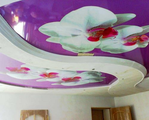 Натяжные потолки с рисунком: картинка и фото, с узорами и наклейками, с цветами и художественными образцами (потолок, натяжной, рисунок) Натяжные потолки с рисунком: картинка и фото, с узорами и наклейками, с цветами и художественными образцами