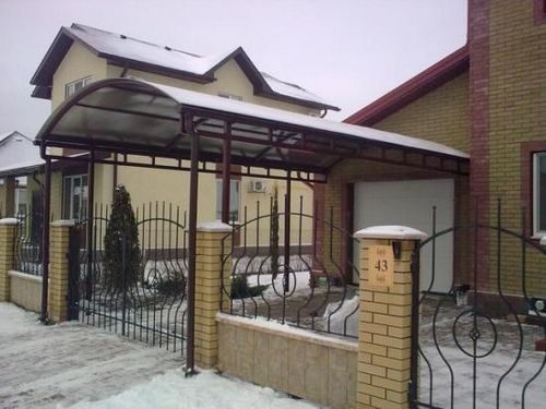 Навесы из металлопрофиля, фото (навес, конструкция) Навесы из металлопрофиля, фото