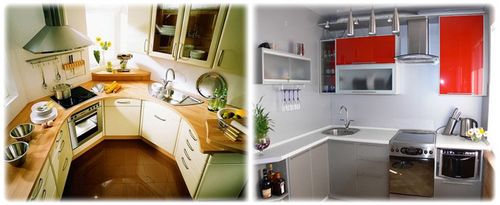 Планировка маленьких кухонь-Фото