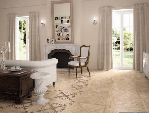 Плитка в гостиной: полы и фото стен, напольный дизайн в интерьере, кафель зеркальный и керамический декор