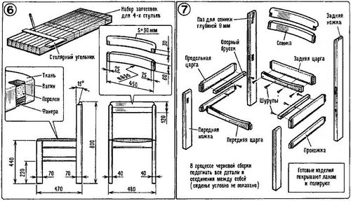 Последовательность изготовления стульев для кухни своими руками: схемы сборки (видео)