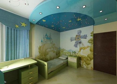 Потолки из гипсокартона в детской - фото различных вариантов дизайна (потолок, ребенок, детская) Потолки из гипсокартона в детской - фото различных вариантов дизайна