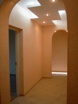 потолок в коридоре из гипсокартона фото примеры