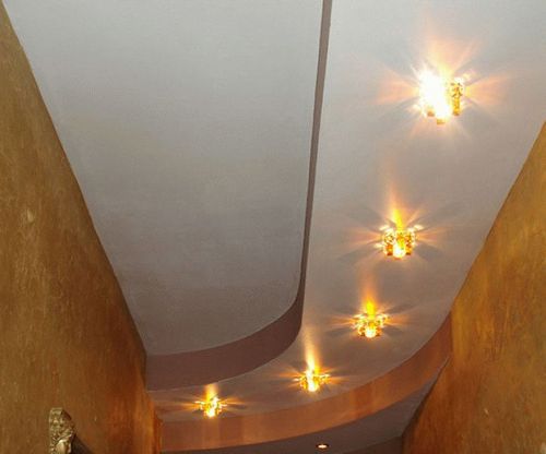 потолок в коридоре из гипсокартона фото примеры