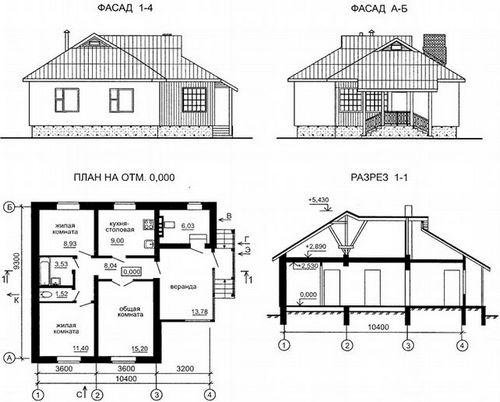 Проект дома из газосиликатного блока