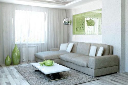 Серый диван в интерьере гостиной фото: коричневый и фиолетовый, синий и светло-бежевый, красный и зеленый, сиреневый