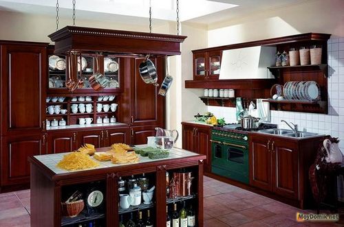 Интерьер кухни в классическом стиле - дизайн классика   фото