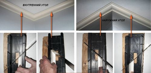 Как сделать угол на потолочном плинтусе - внутреннем и внешнем с фото и видео