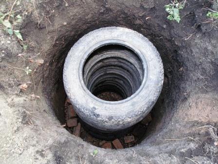 Канализация из покрышек: глубина ямы, как выкопать правильно?