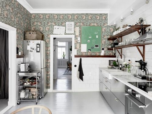 Обои для маленькой кухни: дизайн, фото, идеи поклейки
