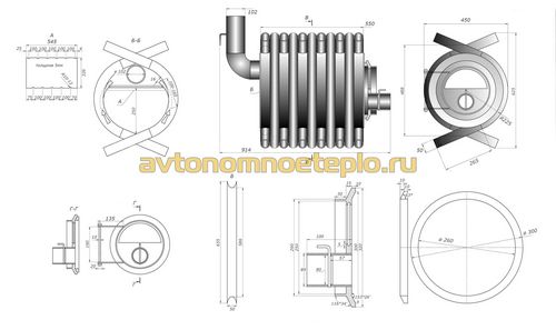 Печь Булерьян – описание, схемы, чертежи