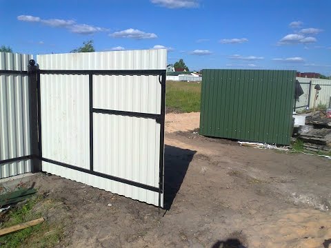 Ворота из профнастила своими руками: чертежи, схемы, эскизы, конструкция (ворот, рама) Ворота из профнастила своими руками: чертежи, схемы, эскизы, конструкция