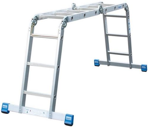 Трехсекционные алюминиевые лестницы: раздвижные секции 3х11 и 12, 14 универсальная, раскладные ступени