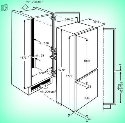 Встраиваемый холодильник: особенности выбора и технология монтажа